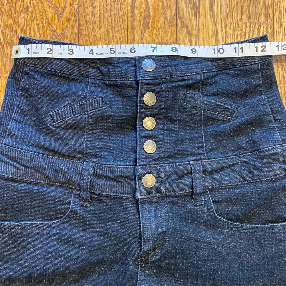 Retro High-waist Denim Shorts Dark Wash Size 27 - Picture 6 of 10